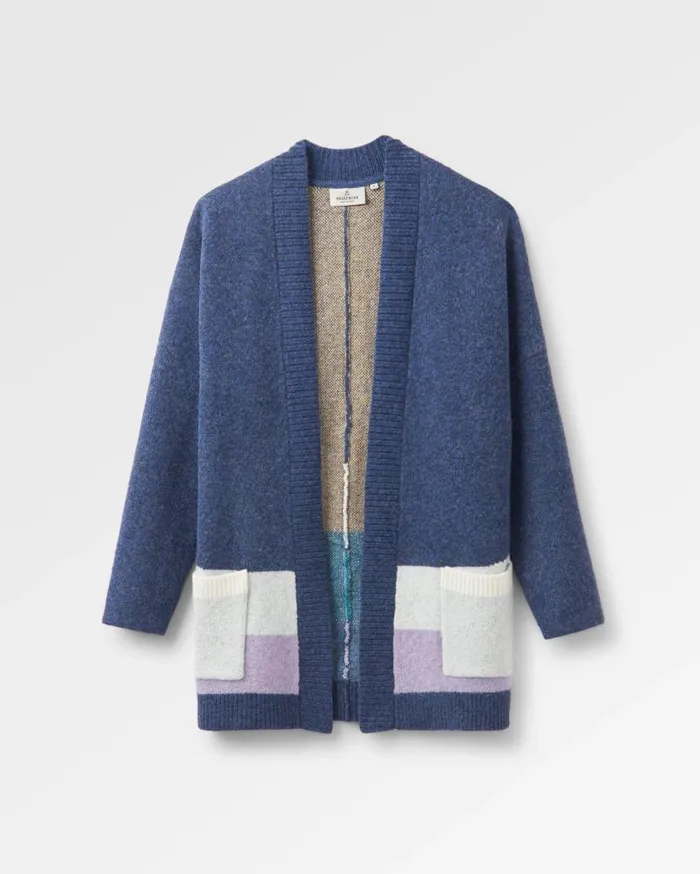 Women Tops Passenger Vista Recycled Knitted Cardigan Dark Denim Dark Denim