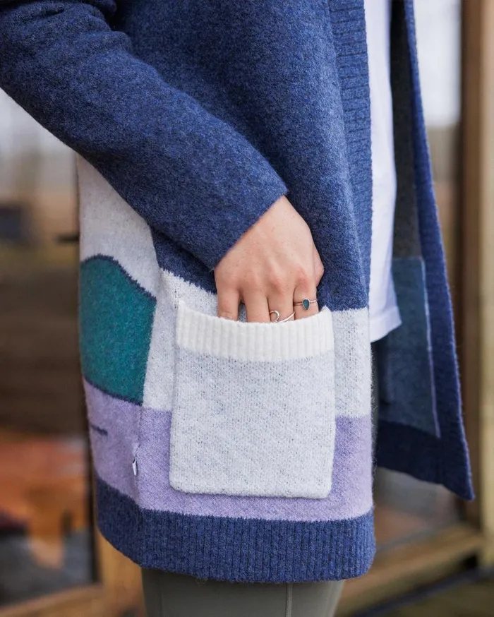 Women Tops Passenger Vista Recycled Knitted Cardigan Dark Denim Dark Denim