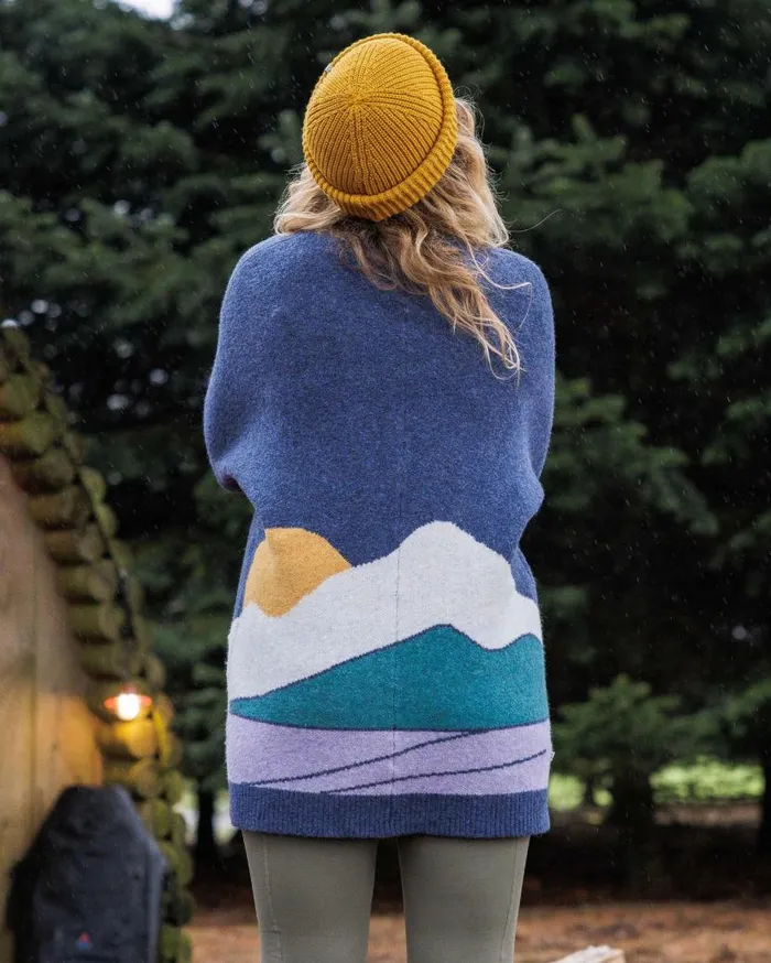 Women Tops Passenger Vista Recycled Knitted Cardigan Dark Denim Dark Denim