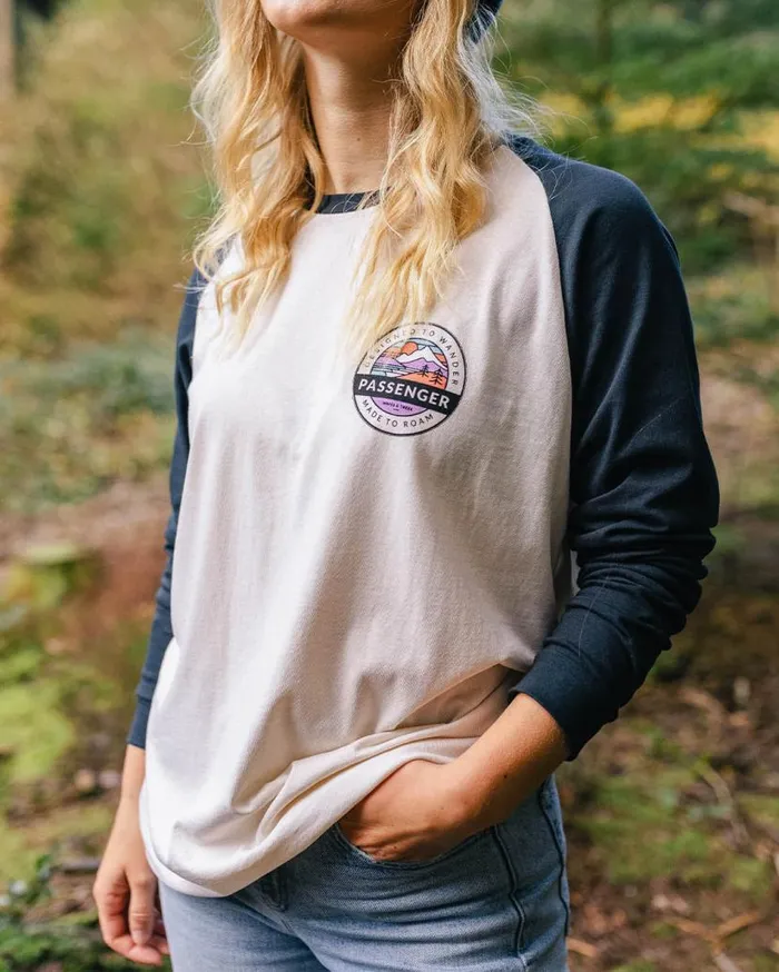 Women Tops Passenger Wilds Recycled Cotton Oversized LS TShirt Deep Navy Deep Navy