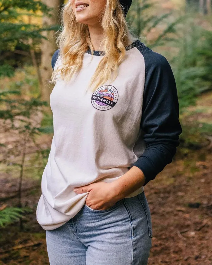 Women Tops Passenger Wilds Recycled Cotton Oversized LS TShirt Deep Navy Deep Navy