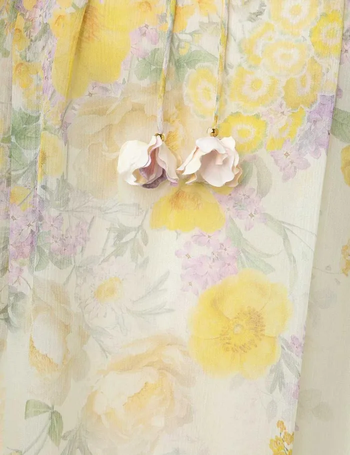 Women Tops Zimmermann Harmony Billow Blouse Citrus Garden Print