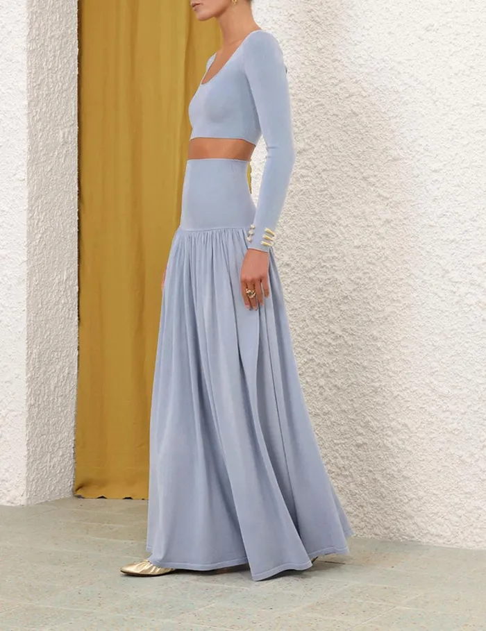 Women Tops Zimmermann Natura Metallic Scoop Top Blue