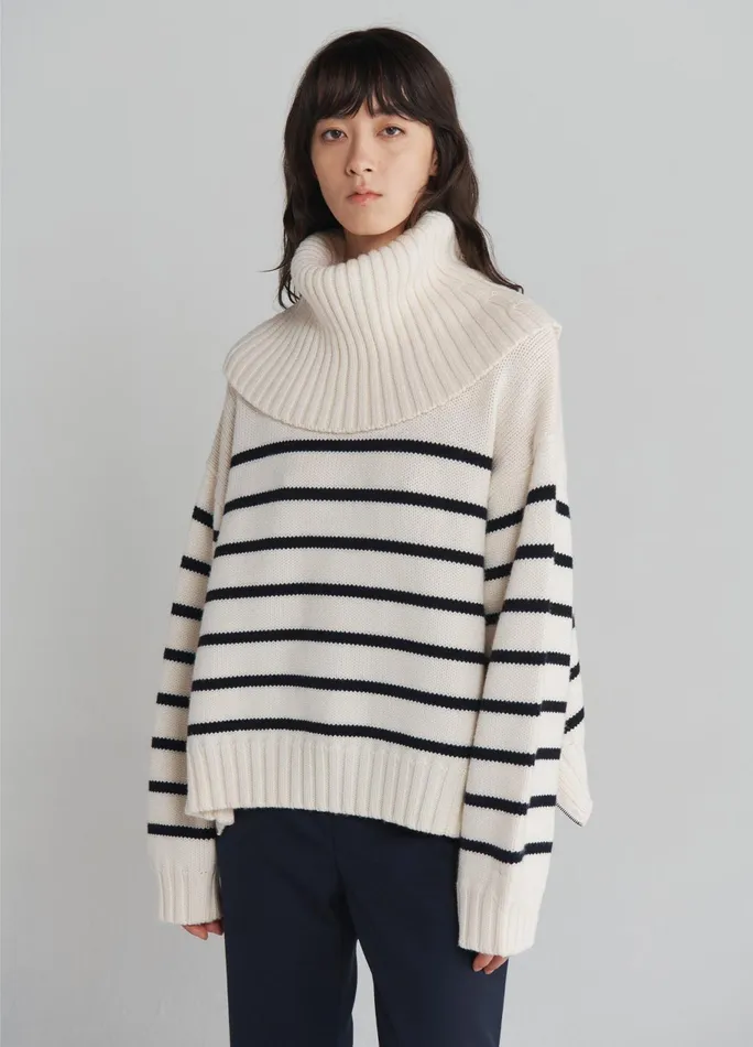 Women Turtleneck Striped Sweater MONSE Knitwear