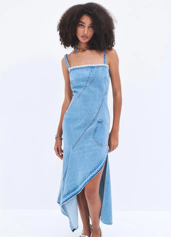 Women Twisted Denim Dress MONSE Dresses