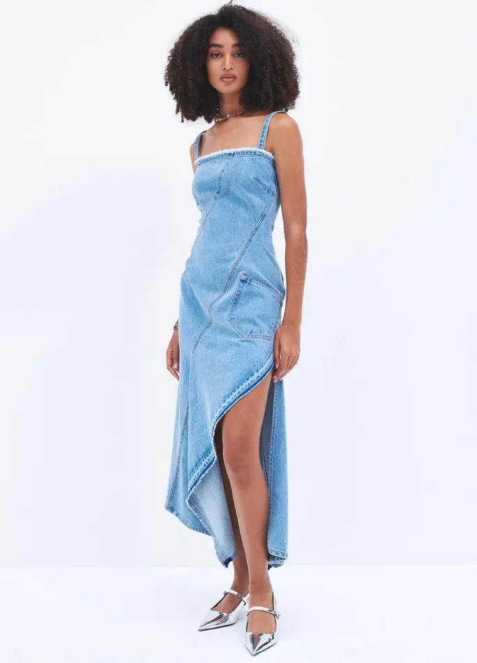 Women Twisted Denim Dress MONSE Dresses