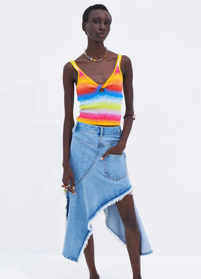 Women Twisted Denim Skirt MONSE Bottoms