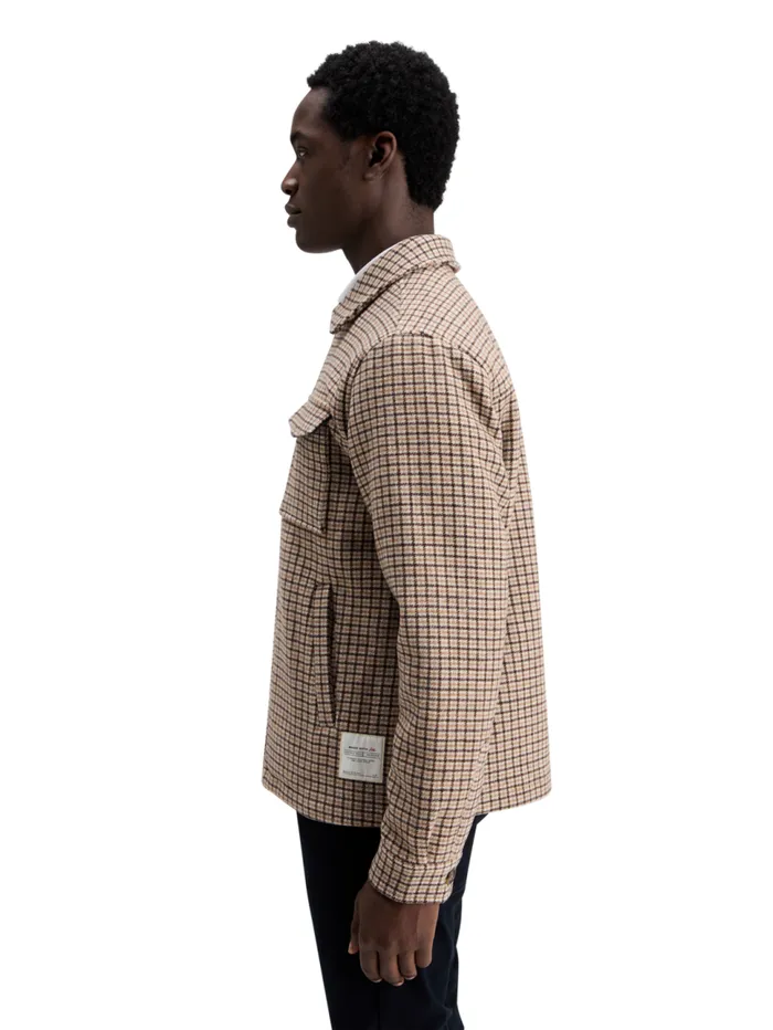 Wool Blend Zipthru Overshirt Brown Check Men Scotch and Soda Jackets and Coats Wool Blend Zipthru Overshirt Brown Check Men Scotch and Soda Jackets and Coats