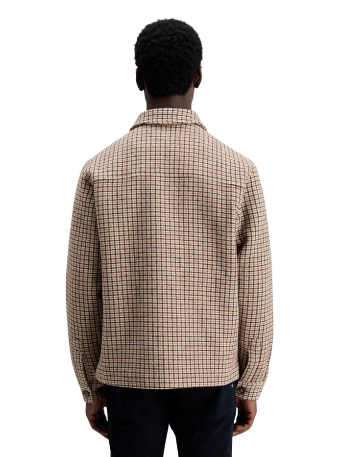 Wool Blend Zipthru Overshirt Brown Check Men Scotch and Soda Jackets and Coats Wool Blend Zipthru Overshirt Brown Check Men Scotch and Soda Jackets and Coats