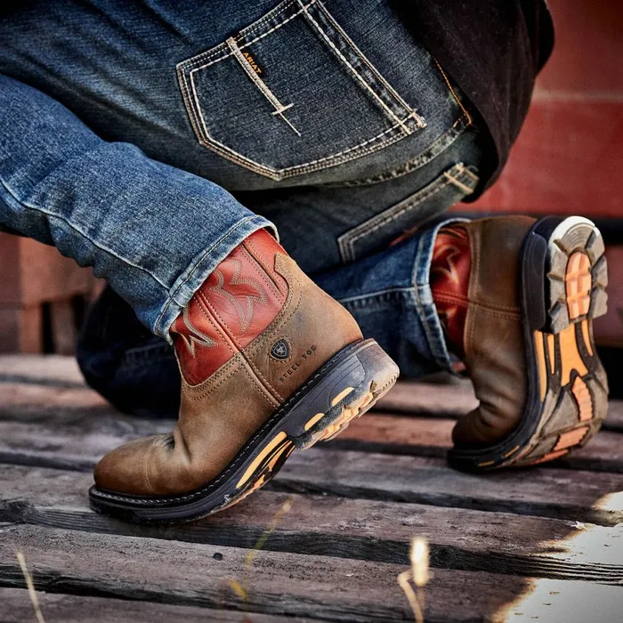 WorkHog Wide Square Toe Steel Toe Work Boot Dark Earth Men Ariat Work Boots WorkHog Wide Square Toe Steel Toe Work Boot Dark Earth Men Ariat Work Boots