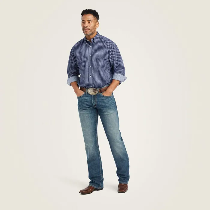 Wrinkle Free Immanuel Fitted Shirt Midnight Sail Men Ariat Button Down Shirts Wrinkle Free Immanuel Fitted Shirt Midnight Sail Men Ariat Button Down Shirts