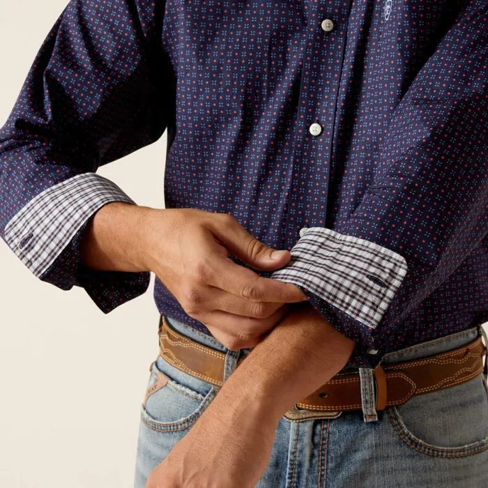 Wrinkle Free Wells Fitted Shirt Peacoat Men Ariat Button Down Shirts Wrinkle Free Wells Fitted Shirt Peacoat Men Ariat Button Down Shirts