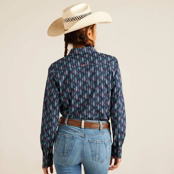 Wrinkle Resist Team Kirby Stretch Shirt Backwoods Ikat Women Ariat TShirts and Tops Wrinkle Resist Team Kirby Stretch Shirt Backwoods Ikat Women Ariat TShirts and Tops