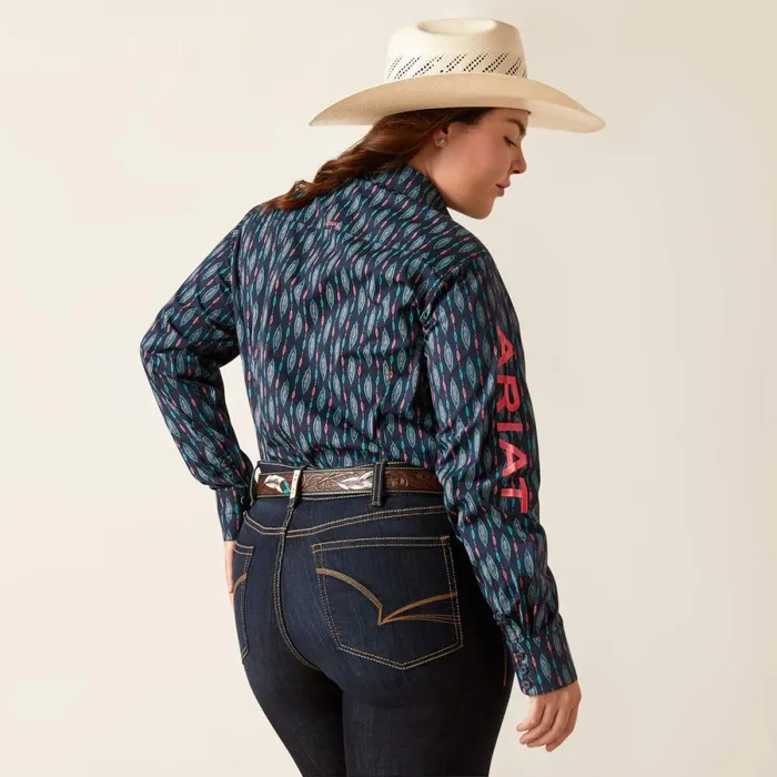 Wrinkle Resist Team Kirby Stretch Shirt Backwoods Ikat Women Ariat TShirts and Tops Wrinkle Resist Team Kirby Stretch Shirt Backwoods Ikat Women Ariat TShirts and Tops