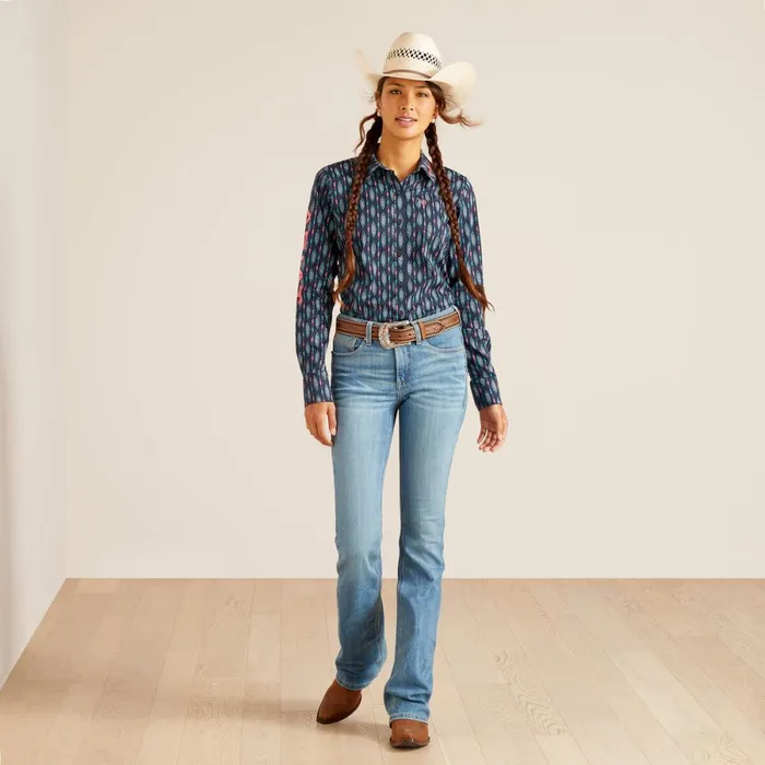 Wrinkle Resist Team Kirby Stretch Shirt Backwoods Ikat Women Ariat TShirts and Tops Wrinkle Resist Team Kirby Stretch Shirt Backwoods Ikat Women Ariat TShirts and Tops