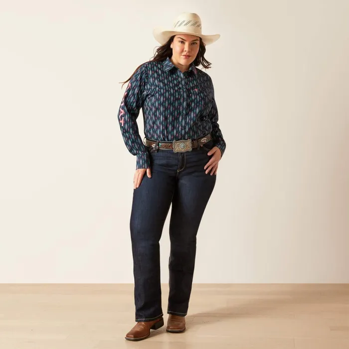 Wrinkle Resist Team Kirby Stretch Shirt Backwoods Ikat Women Ariat TShirts and Tops Wrinkle Resist Team Kirby Stretch Shirt Backwoods Ikat Women Ariat TShirts and Tops