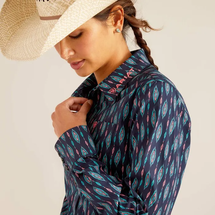 Wrinkle Resist Team Kirby Stretch Shirt Backwoods Ikat Women Ariat TShirts and Tops Wrinkle Resist Team Kirby Stretch Shirt Backwoods Ikat Women Ariat TShirts and Tops