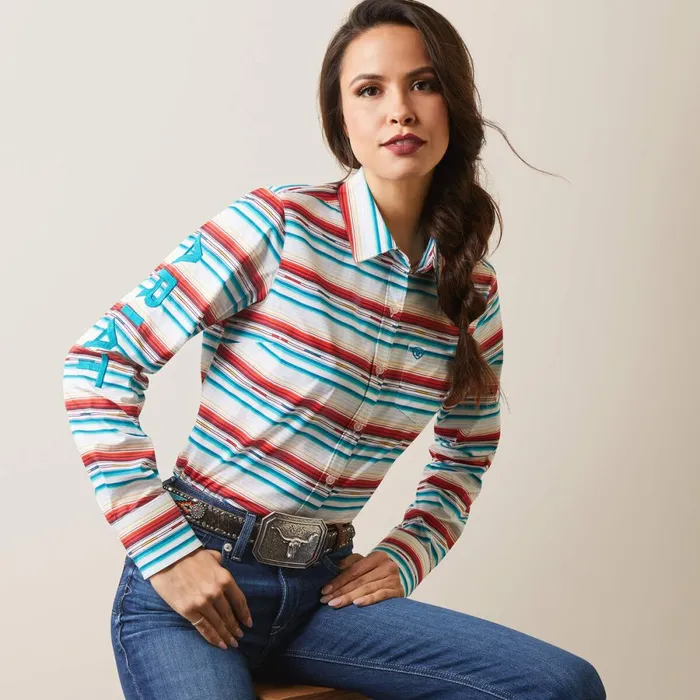 Wrinkle Resist Team Kirby Stretch Shirt Rosa Serape Women Ariat TShirts and Tops