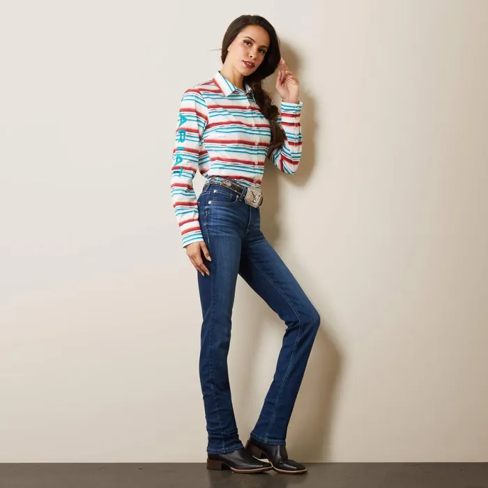 Wrinkle Resist Team Kirby Stretch Shirt Rosa Serape Women Ariat TShirts and Tops Wrinkle Resist Team Kirby Stretch Shirt Rosa Serape Women Ariat TShirts and Tops
