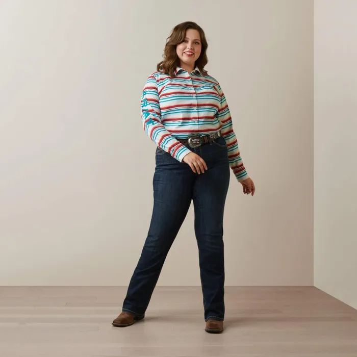 Wrinkle Resist Team Kirby Stretch Shirt Rosa Serape Women Ariat TShirts and Tops Wrinkle Resist Team Kirby Stretch Shirt Rosa Serape Women Ariat TShirts and Tops