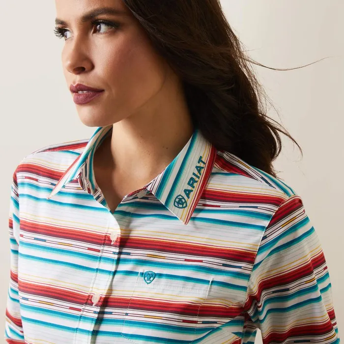 Wrinkle Resist Team Kirby Stretch Shirt Rosa Serape Women Ariat TShirts and Tops Wrinkle Resist Team Kirby Stretch Shirt Rosa Serape Women Ariat TShirts and Tops