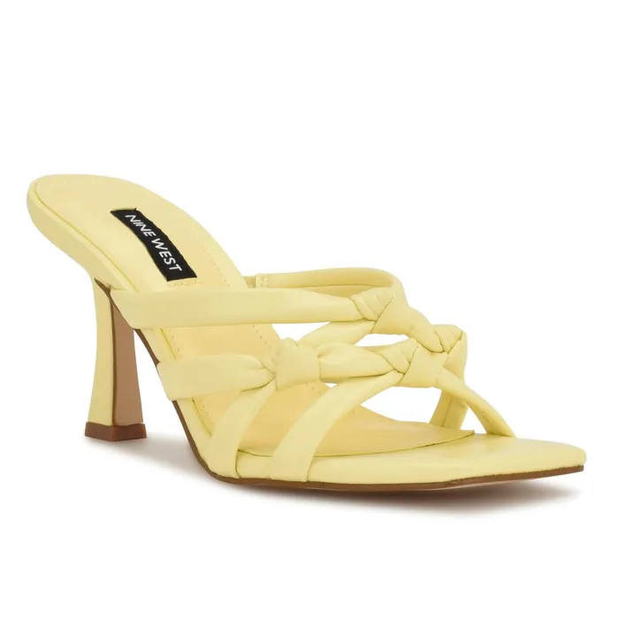 Yeander Heeled Slide Sandals Light Yellow Women Nine West Mid Heels Yeander Heeled Slide Sandals Light Yellow Women Nine West Mid Heels