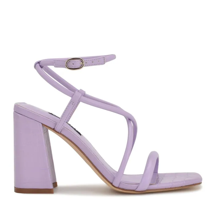 Yeera Strappy Heeled Sandals Purple Women Nine West Dress
