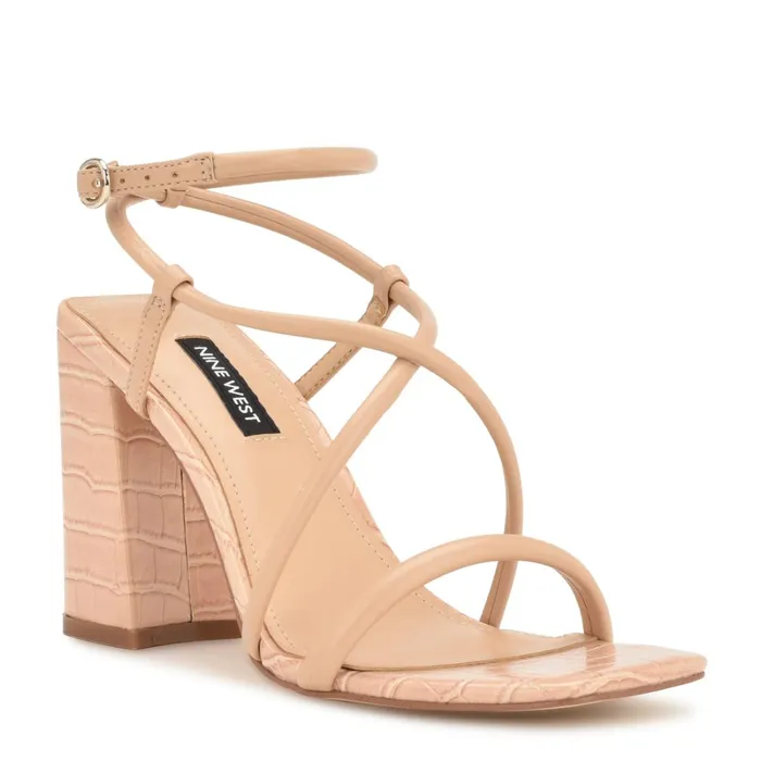 Yeera Strappy Heeled Sandals Warm Blush Women Nine West Dress Yeera Strappy Heeled Sandals Warm Blush Women Nine West Dress