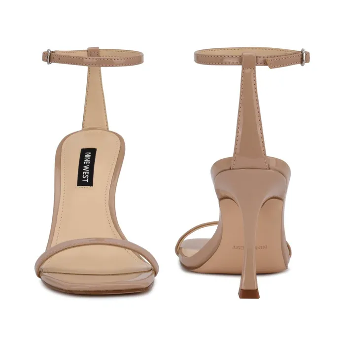 Yess Ankle Strap Sandals Antique Taupe Patent Women Nine West Dress Yess Ankle Strap Sandals Antique Taupe Patent Women Nine West Dress