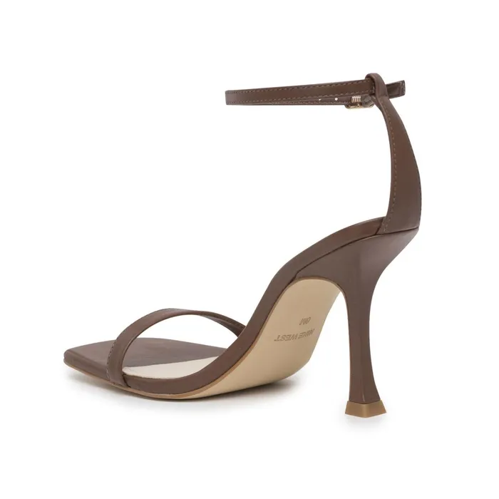 Yess Ankle Strap Sandals Brown Leather Women Nine West High Heels Yess Ankle Strap Sandals Brown Leather Women Nine West High Heels