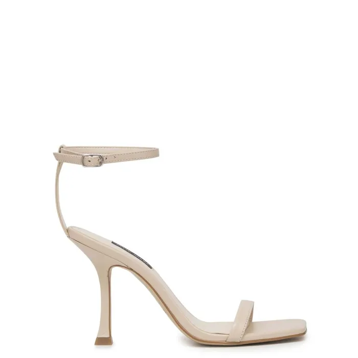 Yess Ankle Strap Sandals Ivory Leather Women Nine West Dress