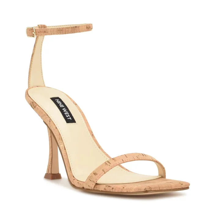 Yess Ankle Strap Sandals Natural Cork Women Nine West High Heels Yess Ankle Strap Sandals Natural Cork Women Nine West High Heels