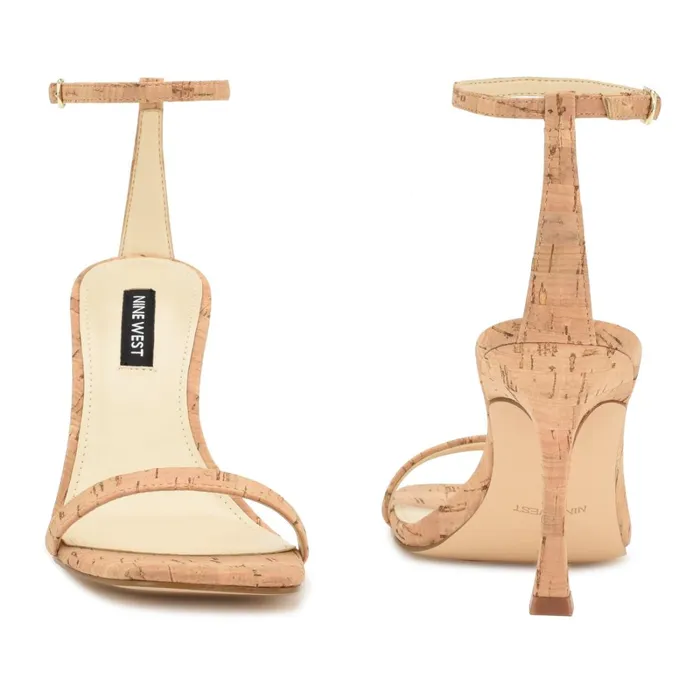 Yess Ankle Strap Sandals Natural Cork Women Nine West High Heels Yess Ankle Strap Sandals Natural Cork Women Nine West High Heels