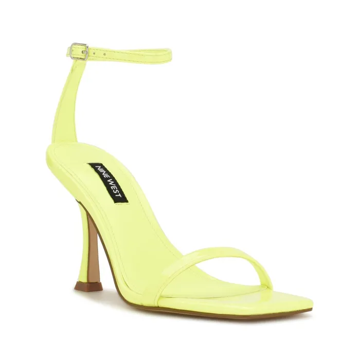 Yess Ankle Strap Sandals Neon Lime Patent Women Nine West Sandals Yess Ankle Strap Sandals Neon Lime Patent Women Nine West Sandals