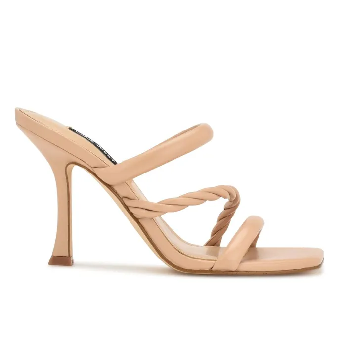 Yester Heeled Slide Sandals Warm Blush Women Nine West High Heels