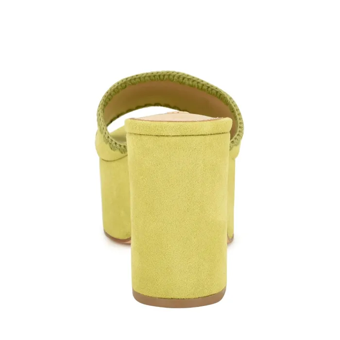 Yickie Platform Slide Sandals Green Women Nine West Mid Heels Yickie Platform Slide Sandals Green Women Nine West Mid Heels