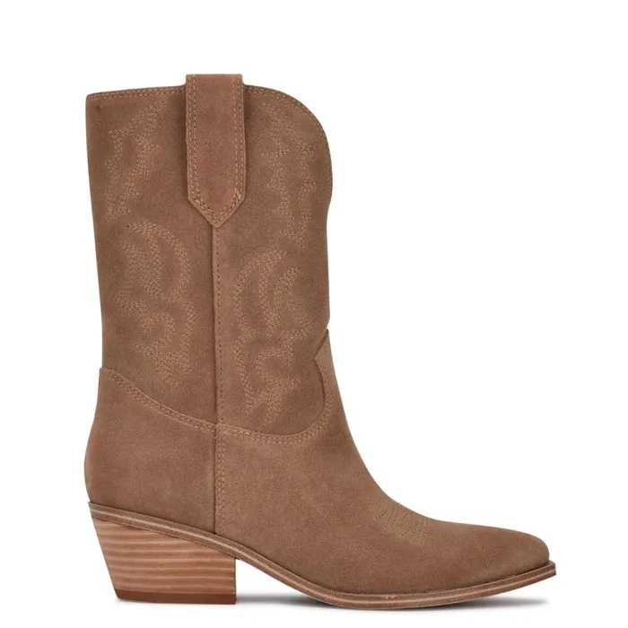 Yodown Western Booties Natural Suede Women Nine West Boots and Booties