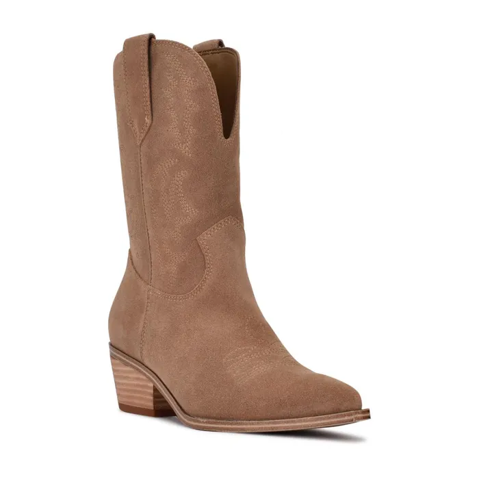 Yodown Western Booties Natural Suede Women Nine West Boots and Booties Yodown Western Booties Natural Suede Women Nine West Boots and Booties