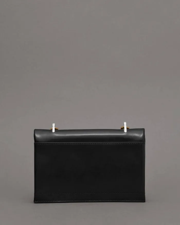Yua Leather Removable Chain Clutch Bag Black Women AllSaints Handbags and Wallets Yua Leather Removable Chain Clutch Bag Black Women AllSaints Handbags and Wallets