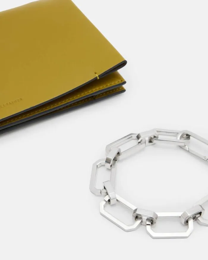 Yua Leather Removable Chain Clutch Bag Sap Green Women AllSaints Handbags and Wallets Yua Leather Removable Chain Clutch Bag Sap Green Women AllSaints Handbags and Wallets