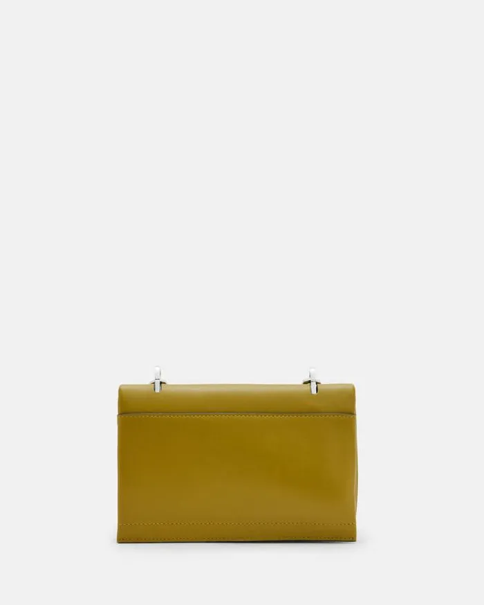 Yua Leather Removable Chain Clutch Bag Sap Green Women AllSaints Handbags and Wallets Yua Leather Removable Chain Clutch Bag Sap Green Women AllSaints Handbags and Wallets