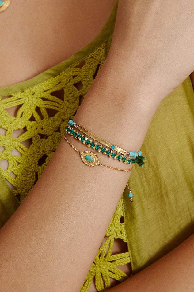 Zana Single Wrap Bracelet Green Mix Women Chan Luu Bracelets