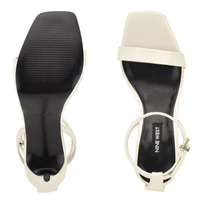 Zilo Platform Sandals Chic Cream Patent Women Nine West High Heels Zilo Platform Sandals Chic Cream Patent Women Nine West High Heels