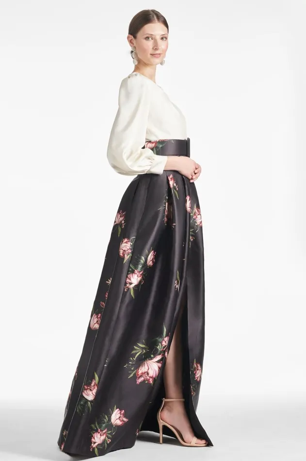 Zoe Gown 8211 IvoryNoir Blossom Women Sachin and Babi Evening